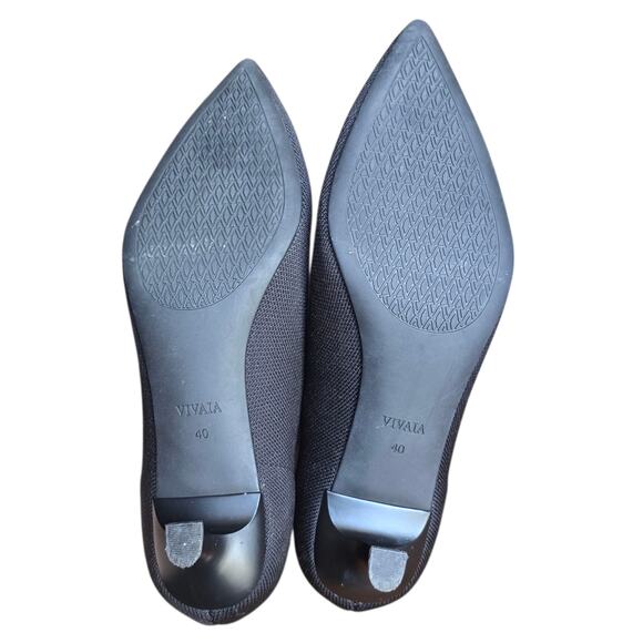 VIVAIA Pointed Toe Kitten Heels Scarlett Black Size 40 9 - Picture 7 of 8